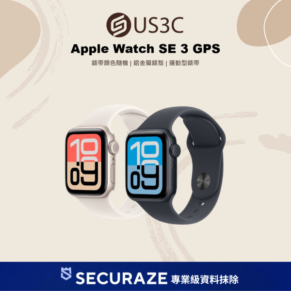 Apple Watch SE 3 GPS 鋁金屬錶殼 / 搭配運動型錶帶 〈錶帶顏色隨機〉